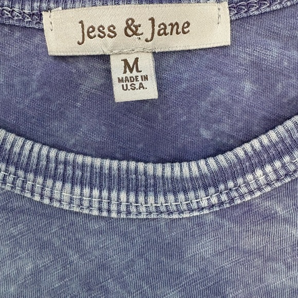 Jess & Jane Artsy Dragonfly Floral Tunic Top | Mineral Wash Cotton M Shirt - Picture 5 of 6